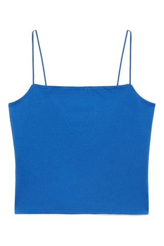 Débardeur col droit - Bleu