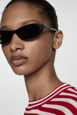 Pull-over crop à rayures - Rouge et blanc