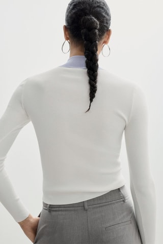 Pull-over col fermeture Éclair - Écru