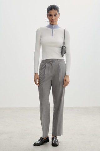 Pull-over col fermeture Éclair - Écru