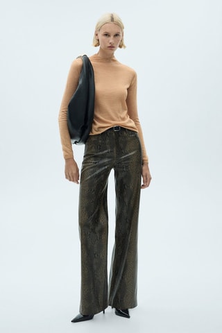 Pull-over fin col montant - Marron