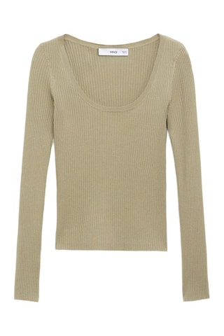 Pull-over maille côtelée - Kaki