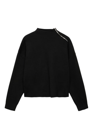 Pull-over col montant zip - Noir