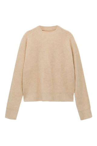 Pull-over 100 % laine crop - Gris clair