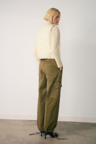 Gilet maille combiné - Ecru