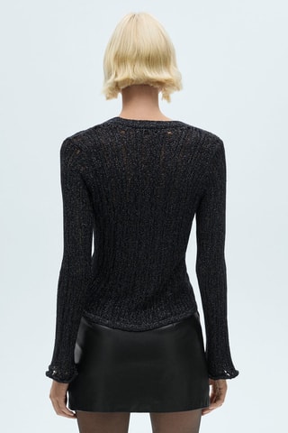 Cardigan Lurex noeuds - Noir