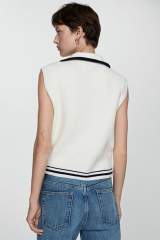 Gilet maille fermeture Éclair - Écru