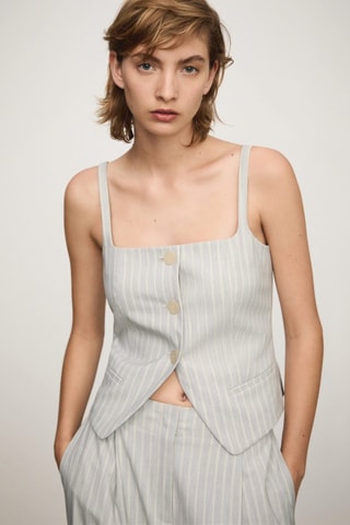 Gilet rayures boutons - Ciel