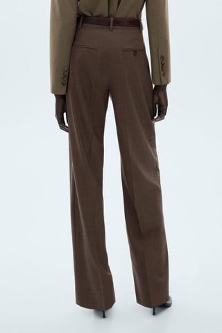 Pantalon droit pinces - Marron