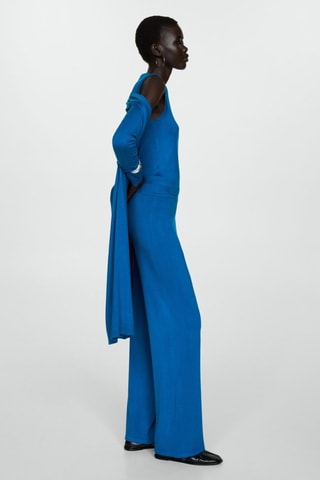 Pantalon maille wideleg - Bleu électrique