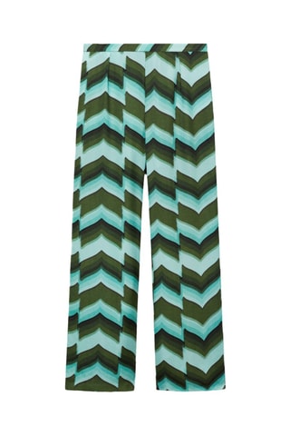 Pantalon droit imprimé - Vert et bleu