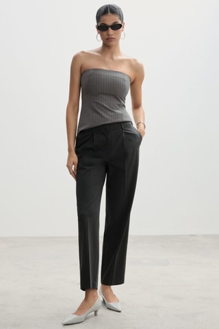 Pantalon droit pinces - Gris
