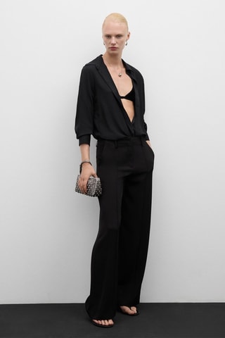 Pantalon droit pinces - Noir