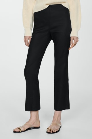 Pantalon flare lin - Noir