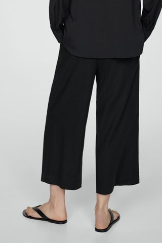 Pantalon wideleg lin - Noir