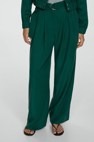 Pantalon Lyocell ceinture - Vert