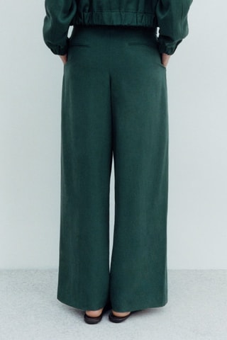 Pantalon Lyocell ceinture - Vert