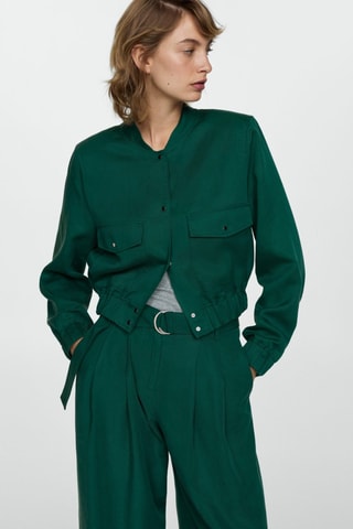 Pantalon Lyocell ceinture - Vert