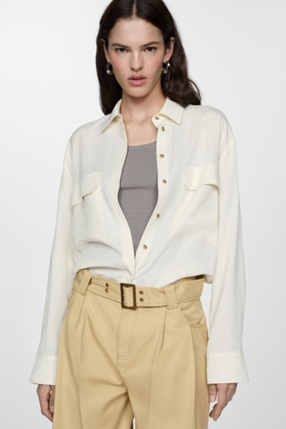 Pantalon Lyocell ceinture - Beige