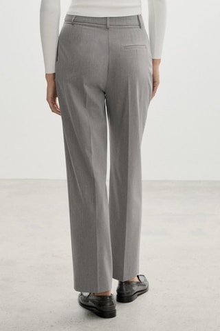 Pantalon droit pinces - Gris clair chiné