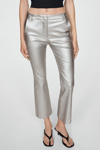 Pantalon flare métallisé - Argenté