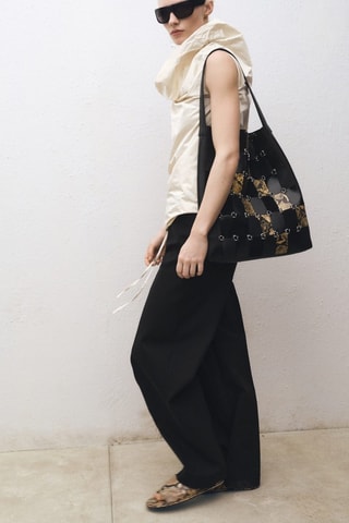 Pantalon de jogging en laine mélangée combiné - Noir