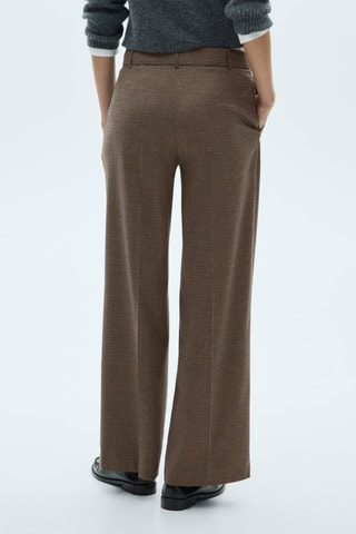 Pantalon wideleg taille normale - Marron
