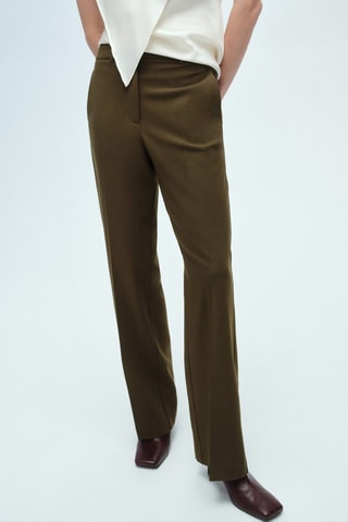 Pantalon droit taille normale - Kaki