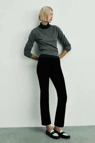 Jean Sienna flare crop velours côtelé - Noir