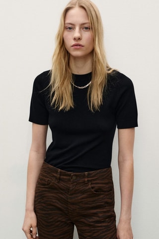 Jean droit imprimé zèbre - Chocolat