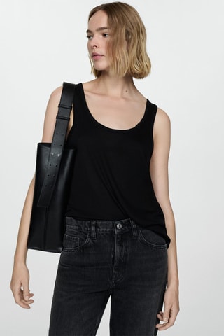 Jean droit à revers - Noir