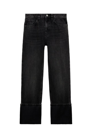 Jean droit à revers - Noir