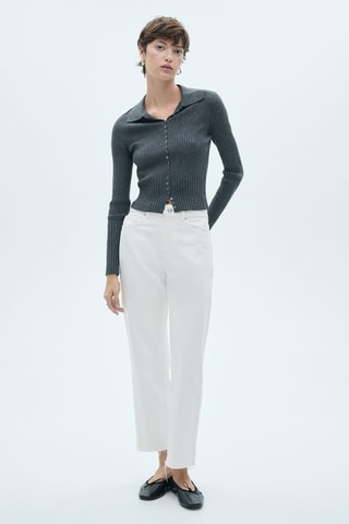 Jean Blanca droit crop - Blanc