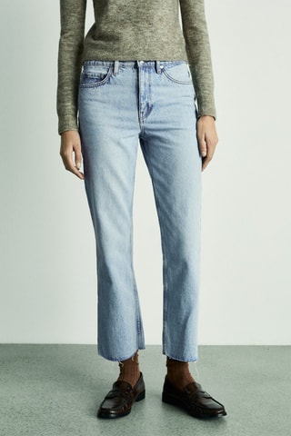 Jean Blanca droit crop - Bleu
