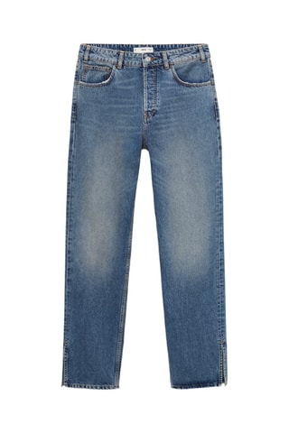 Jean droit taille normale ouvertures - Bleu marine