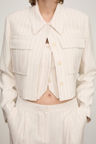 Veste poches rayures - Écru