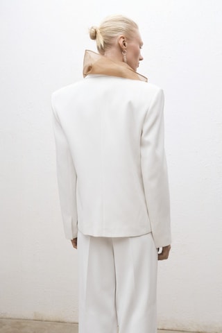 Veste costume oversize double boutonnage - Blanc