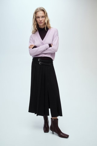 Cardigan maille col V - Violet clair