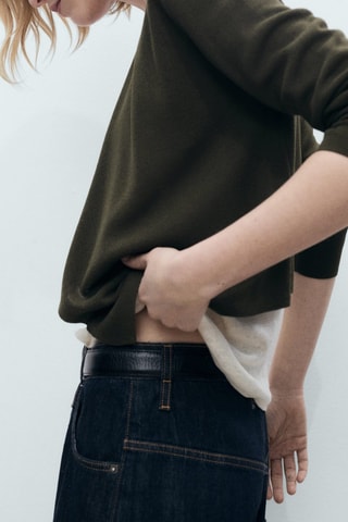 Cardigan crop maille - Vert foncé