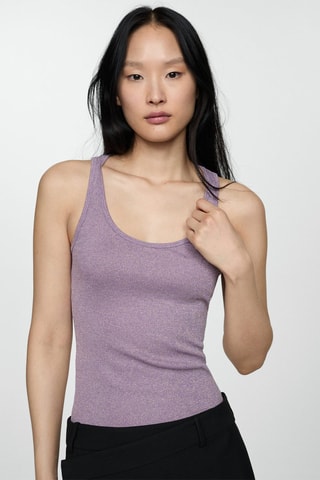 Top maille Lurex - Lilas