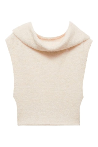 Top maille col roulé - Blanc