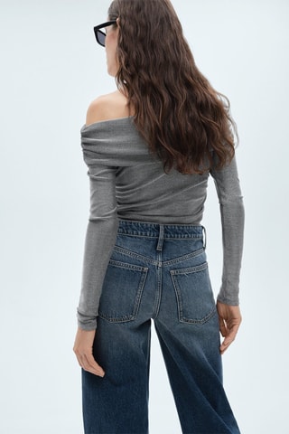 Top Lurex épaules dénudées - Argenté