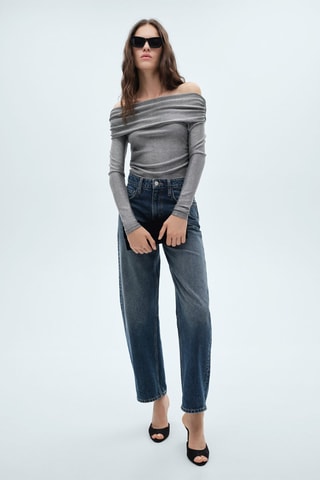 Top Lurex épaules dénudées - Argenté