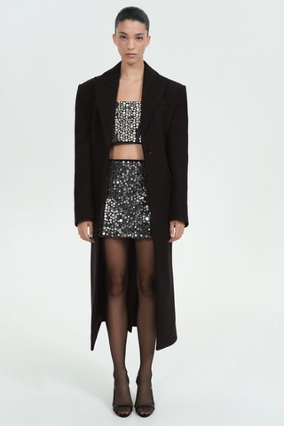 Crop top cristaux - Gris