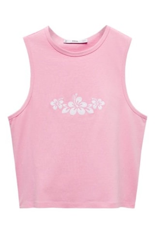 Top sans manches imprimé - Rose pastel