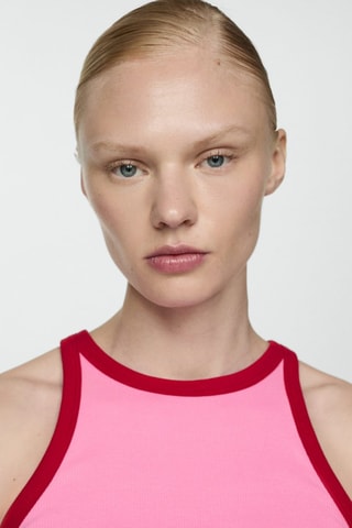 Top liserés contrastants - Rose