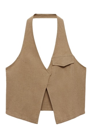 Top emmanchures américaines poche - Marron