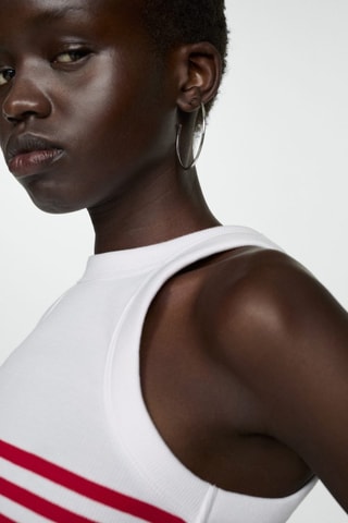 Top imprimé rayures - Rouge