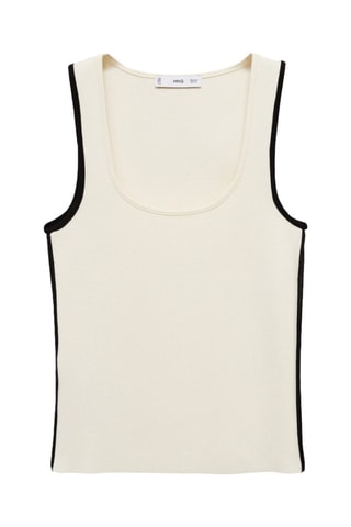 Top maille détails contrastants - Ecru