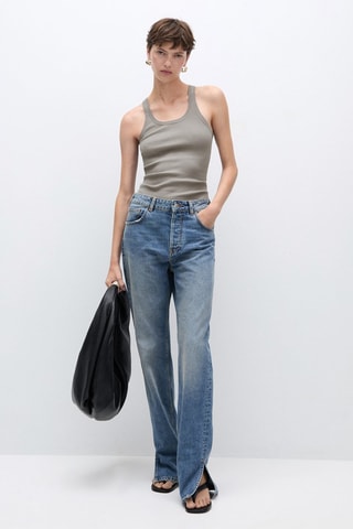 Top maille bretelles - Gris